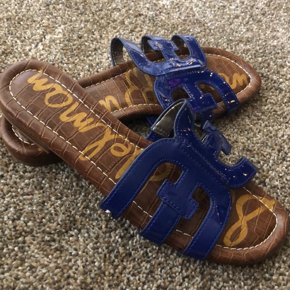 Navy blue Sam Edelman logo sandals - Picture 2 of 3